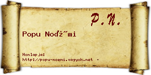 Popu Noémi névjegykártya